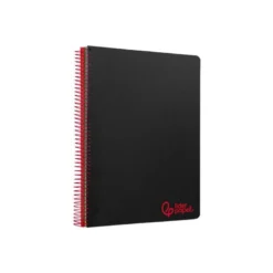 Bloc Liderpapel DIN A6 micro wonder 120 hojas cuadro 5mm 4 bandas tapa plástio 90 gr color negro