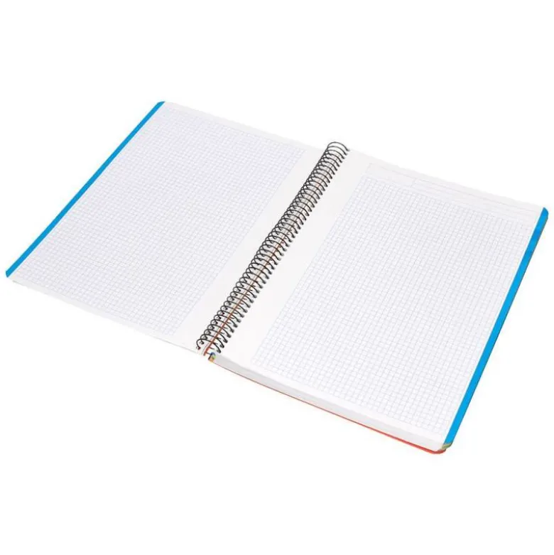 Bloc Liderpapel DIN A6 micro wonder 120 hojas cuadro 5mm 4 bandas tapa plástio 90 gr color negro