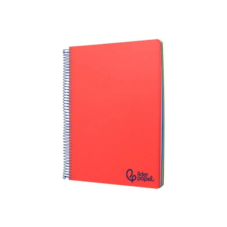 Bloc Liderpapel DIN A6 micro wonder 120 hojas cuadro 5mm 4 bandas tapa plástio 90 gr color rojo