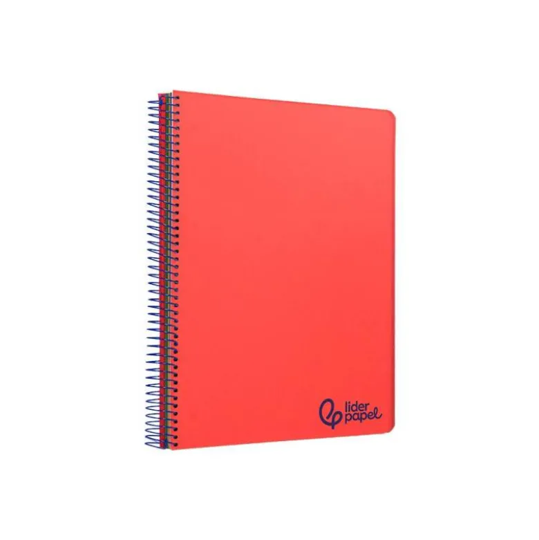 Bloc Liderpapel DIN A6 micro wonder 120 hojas cuadro 5mm 4 bandas tapa plástio 90 gr color rojo