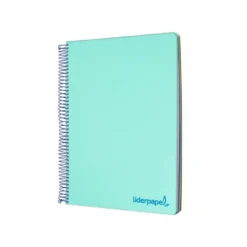 Bloc Liderpapel Din A4 micro wonder cuadrícula 5mm 5 bandas 4 taladros tapa polipropileno 90 gr color verde