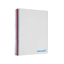 Bloc Liderpapel Din A4 micro wonder cuadrícula 5mm 5 bandas 4 taladros tapa polipropileno 90 gr 120 hojas color gris