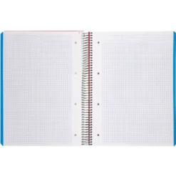 Bloc Liderpapel Din A4 micro wonder cuadrícula 5mm 5 bandas 4 taladros tapa polipropileno 90 gr 120 hojas color rojo