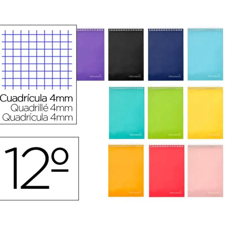 Bloc Liderpapel doceavo apaisado bolsillo witty 80 hojas cuadrícula 4 mm tapa dura 75 gr “no se puede elegir”