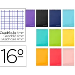 Bloc Liderpapel doeciseisavo apaisado bolsillo witty cuadrícula 4 mm tapa dura 60 gr 80 hojas “no se puede elegir”