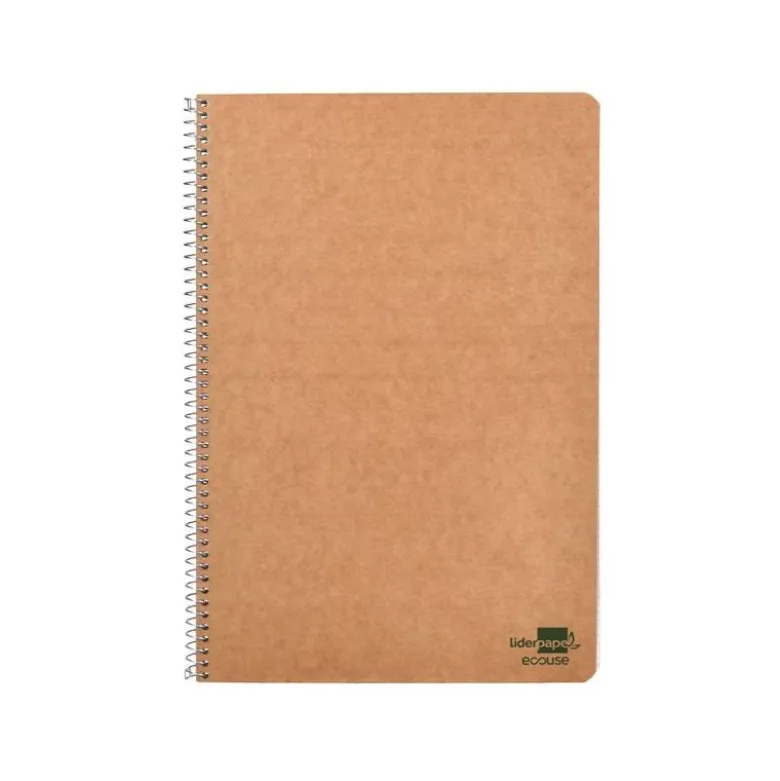 Bloc Liderpapel espiral folio Cuadriculado 4mm 80 hojas con papel reciclado