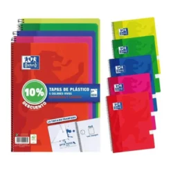 Bloc marca Oxford Folio Cuadricula 4 mm 80 hojas Pack de 5 unidades COLORES SURTIDOS
