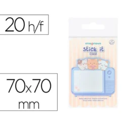 BLOC NOTAS ADHESIVAS IMAGINOVO MEOW 20 HOJAS TELEVISION 70X70 MM