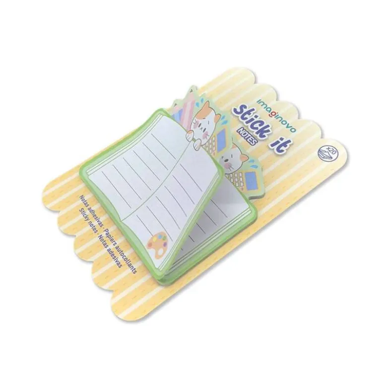 BLOC NOTAS ADHESIVAS IMAGINOVO MEOW 20 HOJAS CUADERNO 70X70 MM