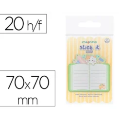 BLOC NOTAS ADHESIVAS IMAGINOVO MEOW 20 HOJAS CUADERNO 70X70 MM