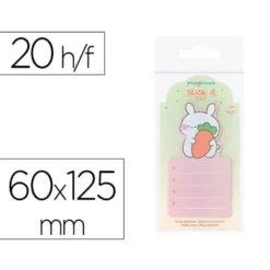BLOC NOTAS ADHESIVAS IMAGINOVO BUNNY CON SOPORTE 20 HOJAS NARANJA 60X125 MM