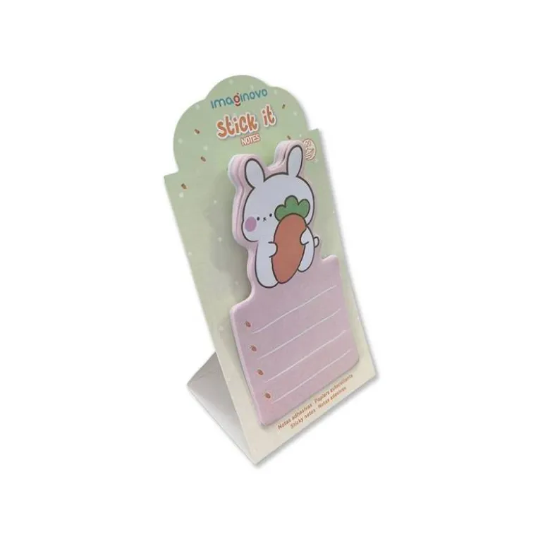 BLOC NOTAS ADHESIVAS IMAGINOVO BUNNY CON SOPORTE 20 HOJAS NARANJA 60X125 MM