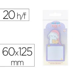 BLOC NOTAS ADHESIVAS IMAGINOVO BUNNY CON SOPORTE 20 HOJAS MORADO 60X125 MM