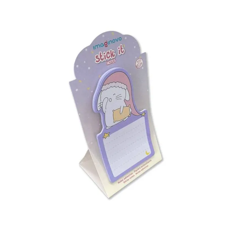 BLOC NOTAS ADHESIVAS IMAGINOVO BUNNY CON SOPORTE 20 HOJAS MORADO 60X125 MM