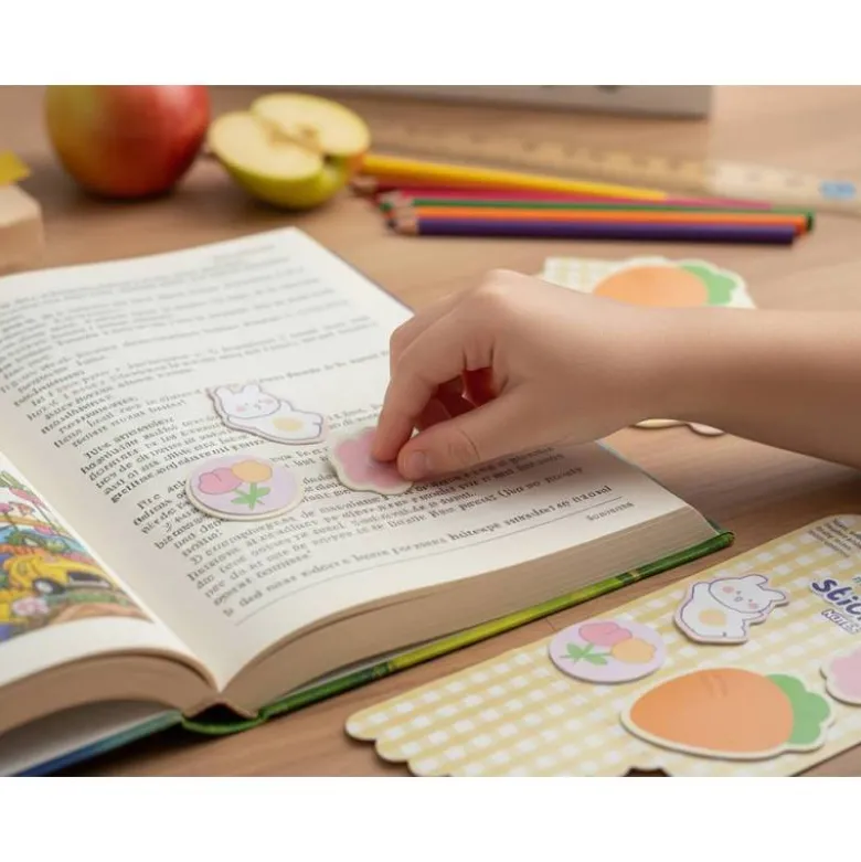 BLOC NOTAS ADHESIVAS IMAGINOVO SURPRISE PEGATINA SORPRESA 20 HOJAS TAMAÑOS SURTIDOS NARANJA
