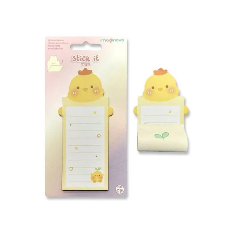 BLOC NOTAS ADHESIVAS IMAGINOVO LETTER CON MENSAJE TRASERO POLLITO 20 HOJAS 85X164 MM