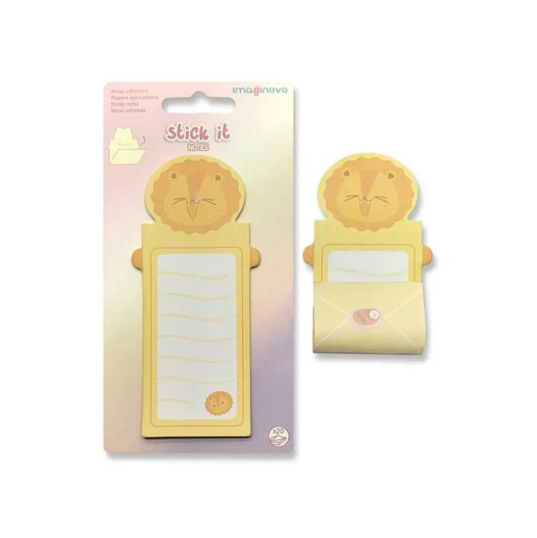 BLOC NOTAS ADHESIVAS IMAGINOVO LETTER CON MENSAJE TRASERO LEON 20 HOJAS 85X164 MM