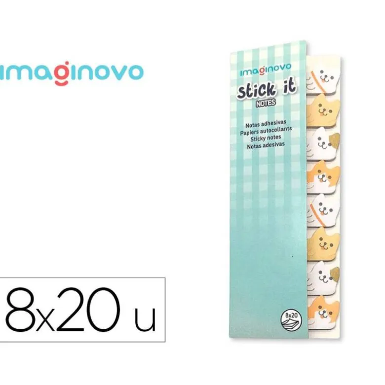 BLOC NOTAS ADHESIVAS IMAGINOVO MARCAPAGINAS PERRITO 120 HOJAS 8X15X48 MM