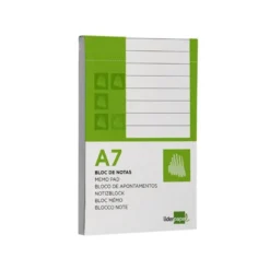 Bloc notas Liderpapel Din A-7 apaisado 80 hojas rayado horizontal 7 mm