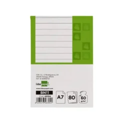 Bloc notas Liderpapel Din A-7 apaisado 80 hojas rayado horizontal 7 mm