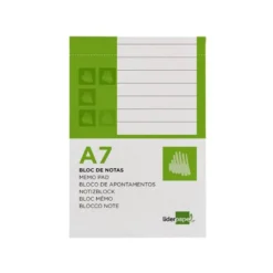 Bloc notas Liderpapel Din A-7 apaisado 80 hojas rayado horizontal 7 mm
