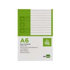 Bloc notas perforado Liderpapel Din A-6 apaisado 80 hojas rayado horizontal 7 mm