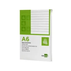 Bloc notas perforado Liderpapel Din A-6 apaisado 80 hojas rayado horizontal 7 mm