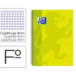 Bloc Oxford Folio School Classic Cuadricula 4 mm 80 hojas color Verde lima