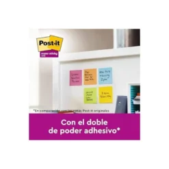 Bloc Quita y Pon Post-It ® Super Sticky 76X76 mm Colores Miami