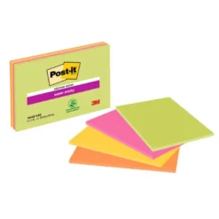 Bloc Quita y Pon Post-It ® Super Sticky 149X98 mm Colores Neon XXL
