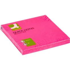 Bloc quita y pon Q-Connect 75x75mm color Rosa Neon