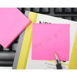 Bloc quita y pon Q-Connect 75x75mm color Rosa Neon