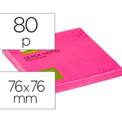 Bloc quita y pon Q-Connect 75x75mm color Rosa Neon