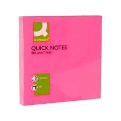 Bloc quita y pon Q-Connect 75x75mm color Rosa Neon