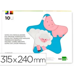 Bloc trabajos manuales liderpapel goma eva 240x315mm 10 hojas colores surtidos