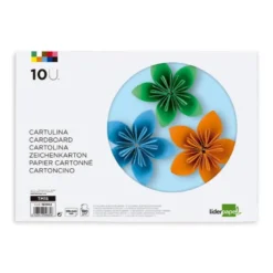 BLOC TRABAJOS MANUALES LIDERPAPEL CARTULINA 240X315MM 10 HOJAS 5 COLORES NEON + 5 COLORES INTENSOS