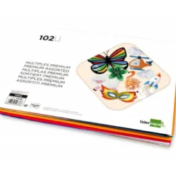 Bloc trabajos manuales premium Liderpapel (cartulina - charol - crespon - seda - celofan - goma eva - carton - fieltro)