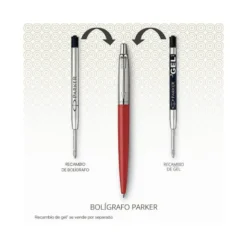 Bolígrafo Parker Jotter Bond Street CT Punta 1mm Tinta Azul Negro con Estuche
