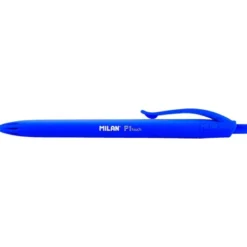 Bolígrafo retráctil milán P1 de color azul de 1 mm