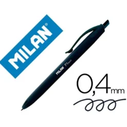 Bolígrafo retráctil milán P1 de color negro 1 mm