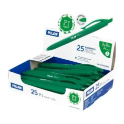 Bolígrafo retráctil milán P1 de color verde 1 mm