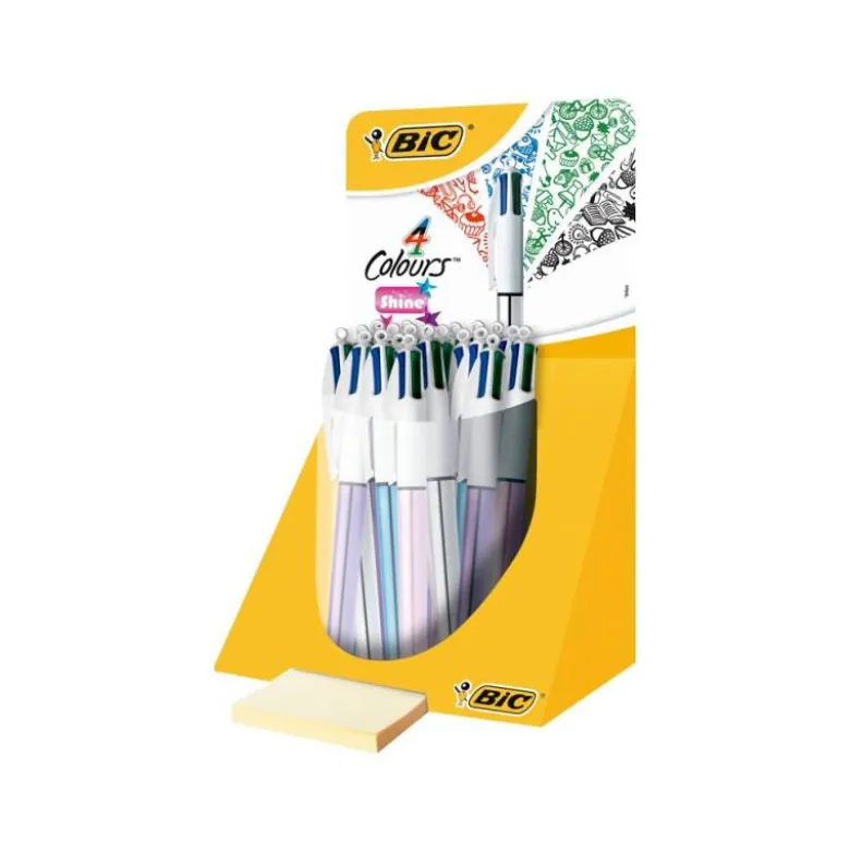 Boligrafo Bic 4 colores Shine 0,4 mm metalizado