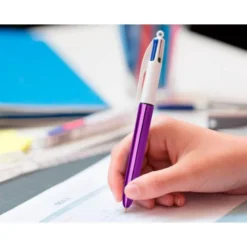 BOLIGRAFO BIC CUATRO COLORES SHINE MORADO PUNTA DE 1 MM