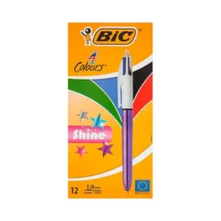 BOLIGRAFO BIC CUATRO COLORES SHINE MORADO PUNTA DE 1 MM