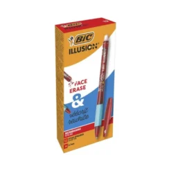 Boligrafo Bic Gelocity Illusion Borrable Rojo punta 0,7 mm
