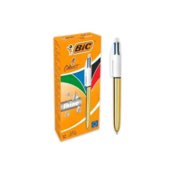 Boligrafo Bic Shine 4 colores Punta 1 mm cuerpo color Oro