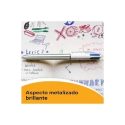 Boligrafo Bic Shine 4 colores Punta 1 mm cuerpo color Oro