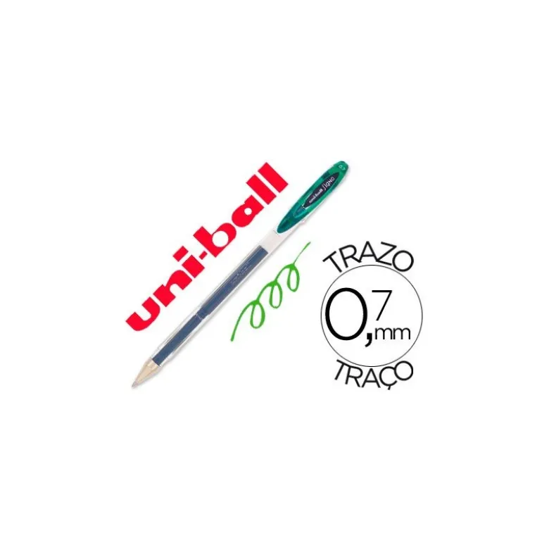 Boligrafo marca Uni-Ball roller UM-120 signo 0,4 mm verde