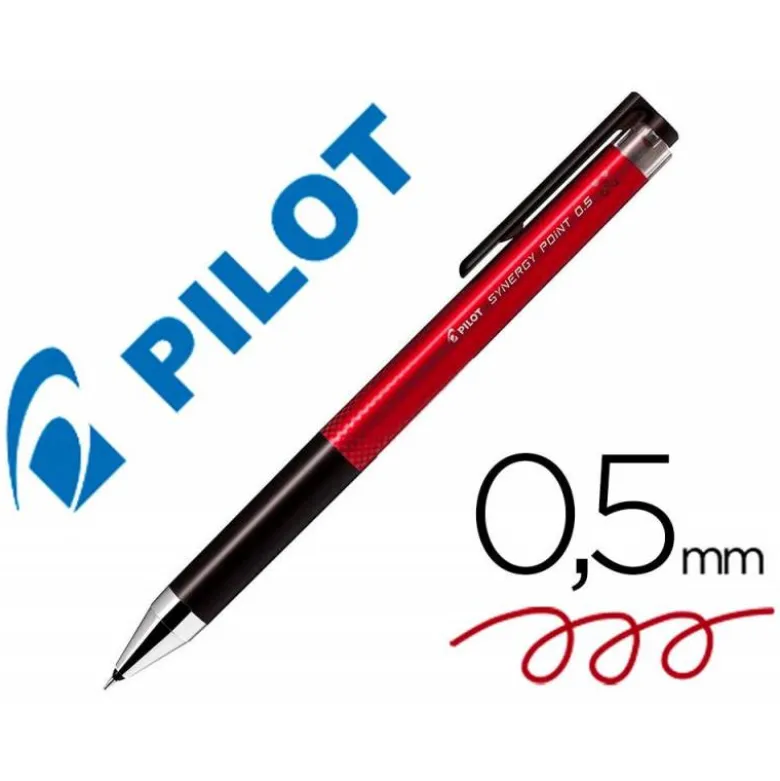BOLIGRAFO PILOT SYNERGY POINT RETRACTIL SUJECION DE CAUCHO TINTA GEL 0,5 MM ROJO