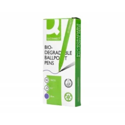Boligrafo retractil Q-Connect Color Azul 0,5 mm Biodegradable